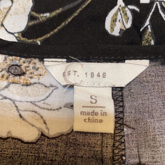 Cato Black Floral Top, Small - Picture 3 of 3